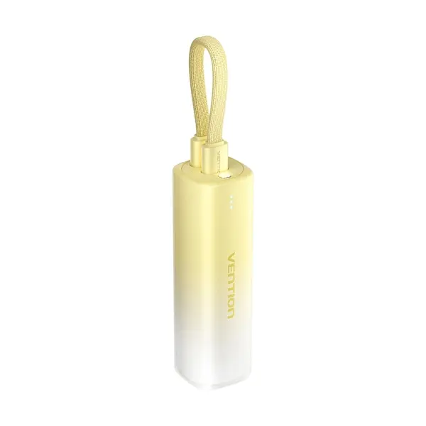 Vention PowerBank 5000mAh - USB-C, Lightning - Carga Rapida 20W - Color Amarillo