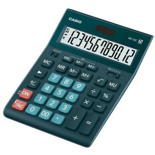 Casio GR-12C Calculadora de Sobremesa de 12 Digitos - Pantalla Extragrande - Simbolos de Comando de 