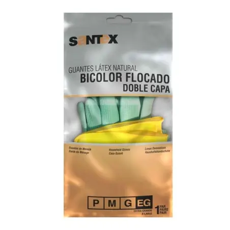 Santex Guantes de Latex Talla XL - Doble Capa - Interior Algodon Flocado - Palma y Dedos Texturizado