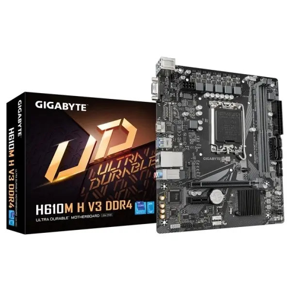 Gigabyte H610M H V3 Placa Base Intel1700 2x DDR4 - M.2, SATA, PCIe3.0 - HDMI, DVI, VGA, RJ-45, USB 3