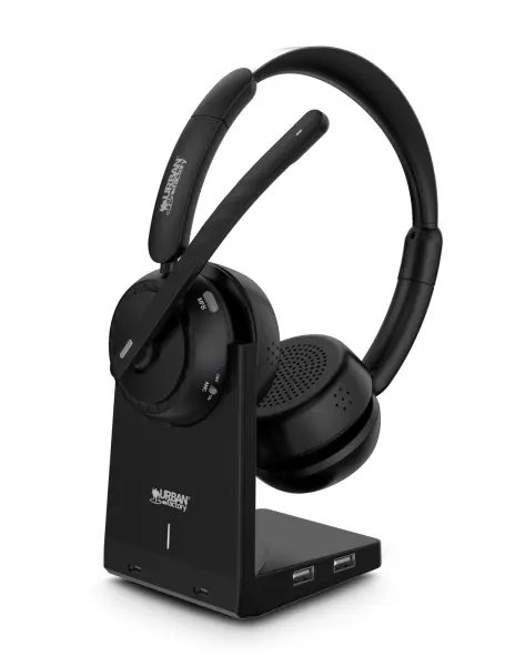 Urban Factory Movee Max Auriculares Bluetooth 5.2 - Reduccion Activa de Ruido - Soporte de Carga - M