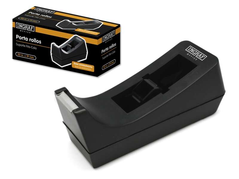 Ingraf Portarrollos Pr1 - Cuerpo de Plastico Abs - Base de Caucho Antideslizante - Cuchilla de Acero