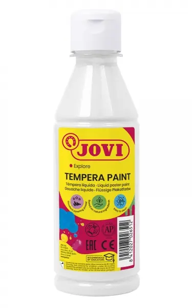 Jovi Tempera Paint Tempera Liquida 250ml - Base Agua - Lista para Usar - Alto Poder Cubriente - Seca