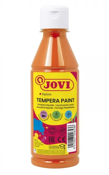 Jovi Tempera Paint Tempera Liquida 250ml - Base Agua - Lista para Usar - Alto Poder Cubriente - Seca