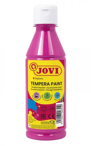 Jovi Tempera Paint Tempera Liquida 250ml - Base Agua - Lista para Usar - Alto Poder Cubriente - Seca