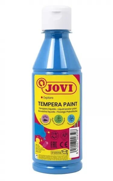 Jovi Tempera Paint Tempera Liquida 250ml - Base Agua - Lista para Usar - Alto Poder Cubriente - Seca