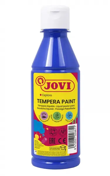 Jovi Tempera Paint Tempera Liquida 250ml - Base Agua - Lista para Usar - Alto Poder Cubriente - Seca