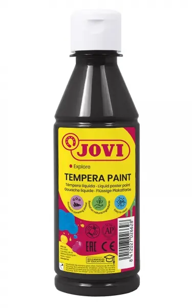 Jovi Tempera Paint Tempera Liquida 250ml - Base Agua - Lista para Usar - Alto Poder Cubriente - Seca