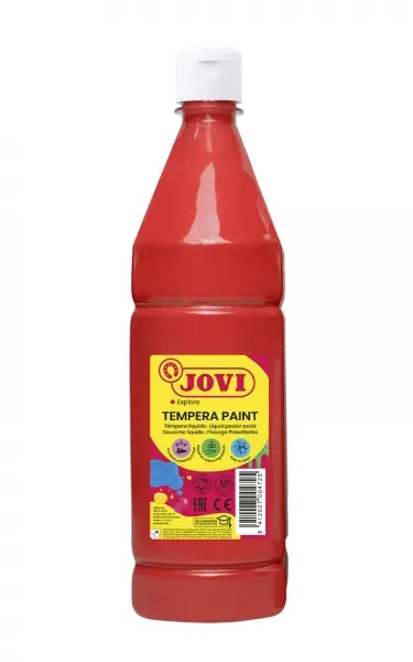 Jovi Tempera Paint Tempera Liquida 1000ml - Base Agua - Lista para Usar - Alto Poder Cubriente - Sec