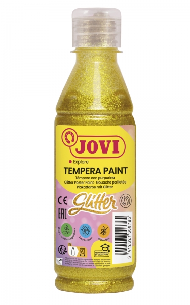 Jovi Glitter Tempera Liquida Base Agua 250ml - Particulas de Purpurina - Excelente Rendimiento - Sec