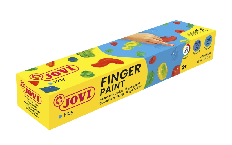 Jovi Finger Paint Estuche de 5 Botes 35ml Pintura de Dedos - Ingredientes Naturales - Mezclables - T
