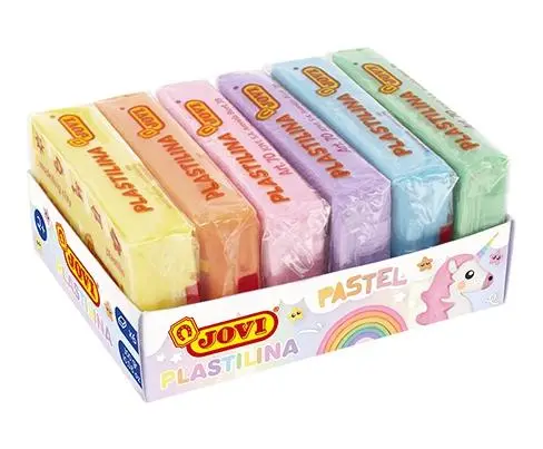 Jovi Pack de 6 Pastillas de Plastilina 50gr - 100% Vegetal - Muy Moldeable - No Se Seca - Colores Me
