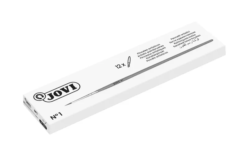 Jovi Pinceles Artisticos Pelo Poney N� 1 - Pelo Natural - Mango de Madera - Calibre 00 al 12 - Punta
