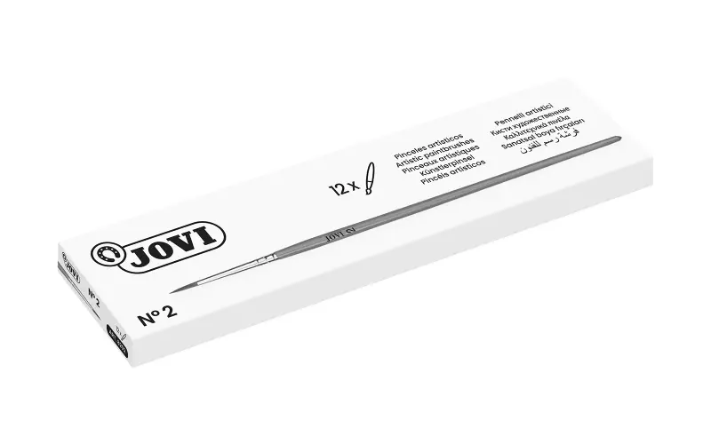 Jovi Pinceles Artisticos Pelo Poney N� 2 - Pelo Natural - Mango de Madera - Calibre 00 al 12 - Punta