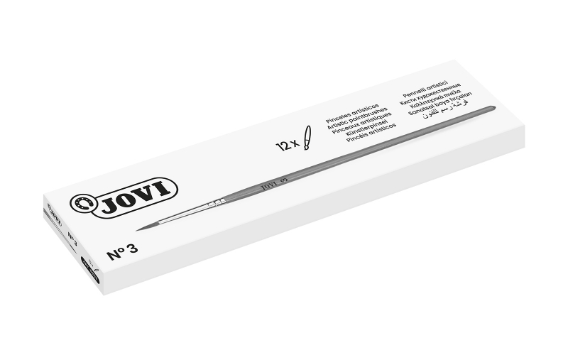 Jovi Pincel Artistico N� 3 - Pelo Natural Suave - Mango de Madera - Punta Redonda