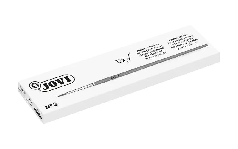 Jovi Pincel Artistico N� 3 - Pelo Natural Suave - Mango de Madera - Punta Redonda