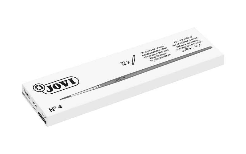 Jovi Pinceles Artisticos Pelo Poney N� 4 - Pelo Natural - Mango de Madera - Calibre 00 al 12 - Punta