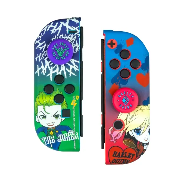 FR-TEC Joker & Harley Quinn Pack para Mando Nintendo Switch de Carcasa Rigida + Grips - Mejora el ag