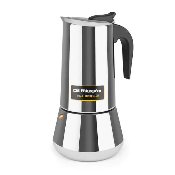 Orbegozo KFI 1260 Cafetera Italiana de Acero Inoxidable - Capacidad para 12 Tazas - Mango Ergonomico