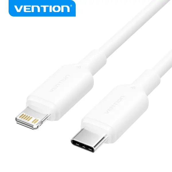 Vention Cable USB-C a Lightning - Conector Niquelado - Potencia 27W - Corriente maxima 3A - Color Bl