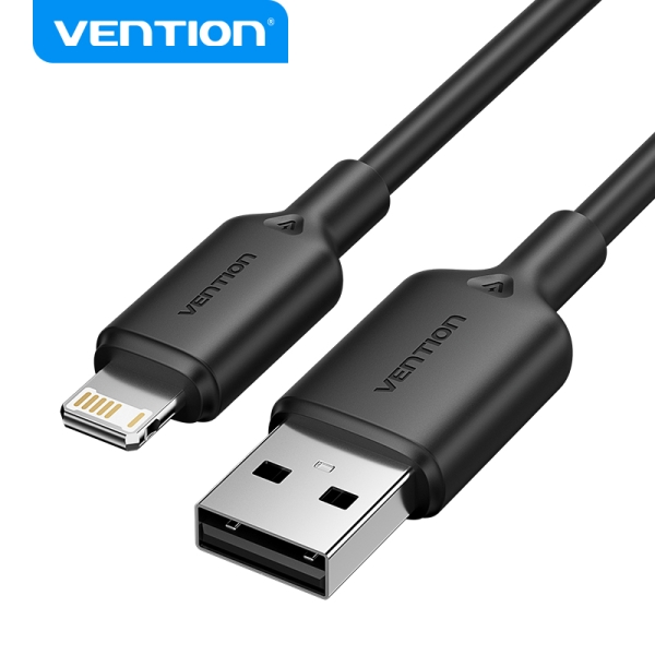 Vention Cable USB 2.0 Lightning - Galvanizado Nickel - Transmision 480Mbps - Salida 2.4A - Color Neg