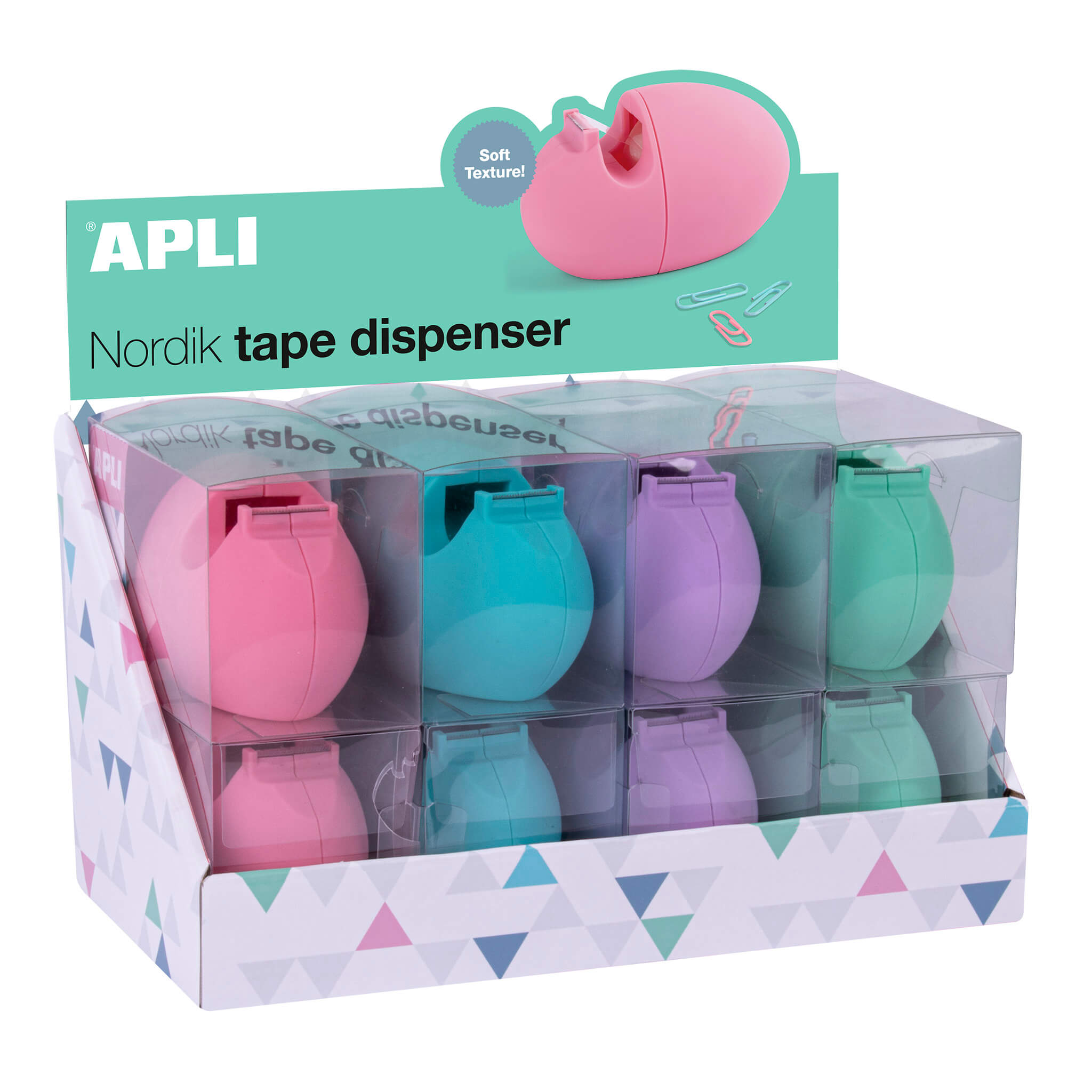 Apli Nordik Collection Dispensadores de Cinta Adhesiva - Medida 60x70x120mm - 8 Portarrollos de Dife