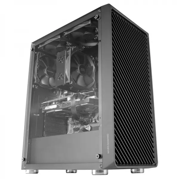 Mars Gaming MC-3000 Caja Aerodinamica - 4 Ventiladores FDB Silenciosos - Soporte para 6 Ventiladores