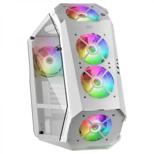 Mars Gaming MC51 Torre Premium - 5 Ventiladores ARGB - Controladora con Mando - Doble Cristal Templa