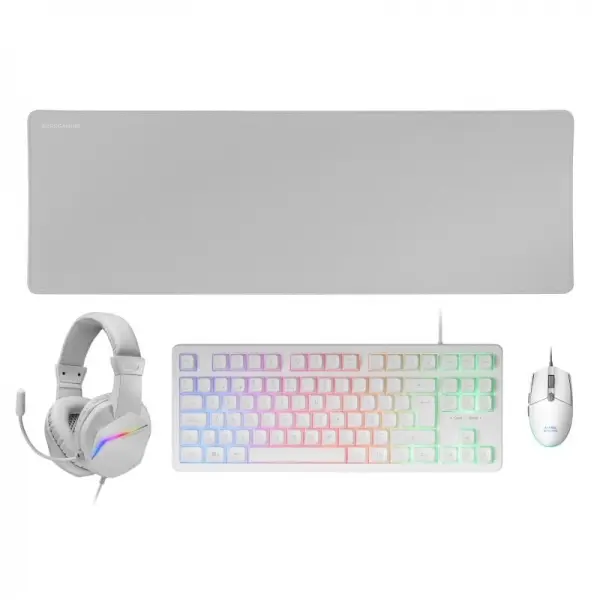 Mars Gaming MCP-RGB3 Combo Gaming 4en1 - Teclado TKL H-Mech - Raton 3200 DPI RGB - Auriculares FRGB 