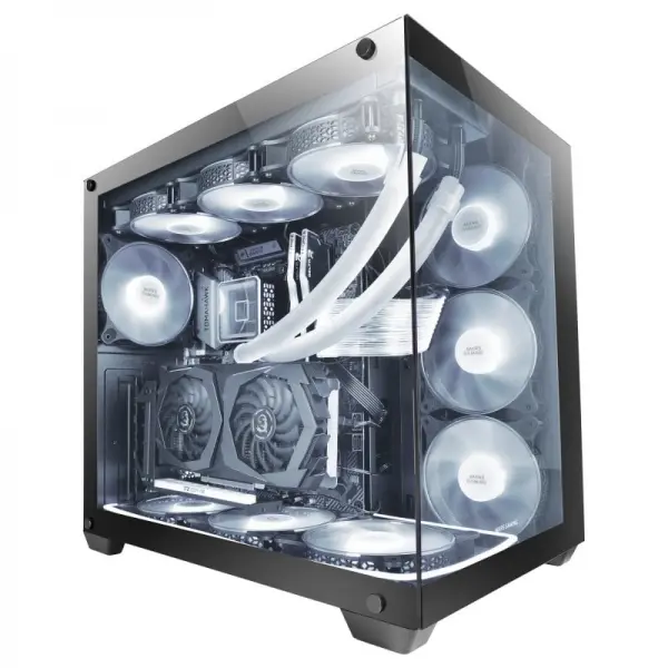 Mars Gaming MCV4 Torre Gaming Custom Premium - Cristal Templado Sin Marco - Estructura Modular Doble