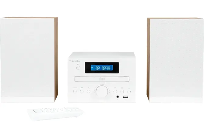 Thomson MIC121BT Micro Cadena 50W Bluetooth - Reproductor de CD, Radio FM - Tecnologia Bass Boost - 