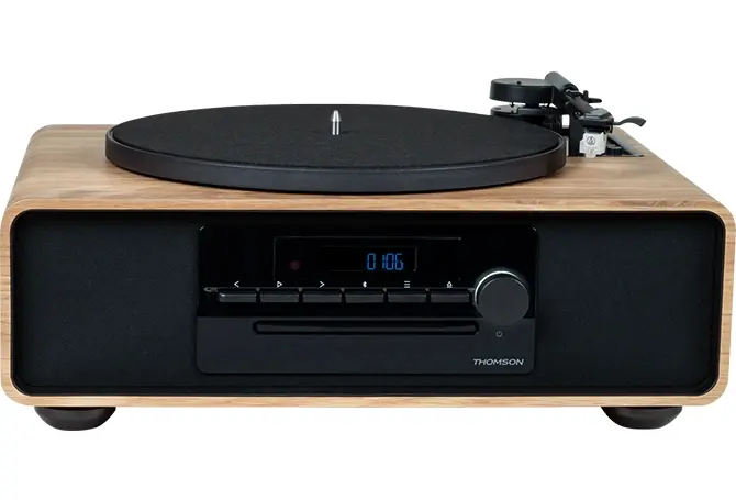 Thomson MIC300TT Micro Cadena 60W Bluetooth 5.0 con Tocadiscos Integrado - Reproductor de CD, Radio 