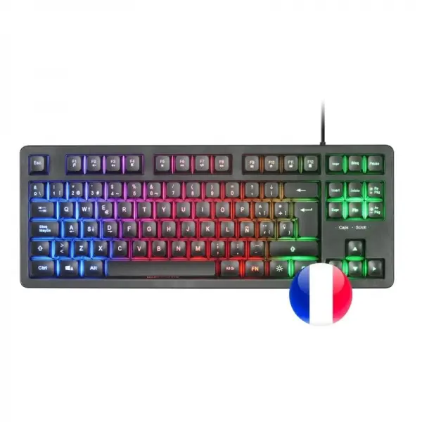 Mars Gaming MK023 Teclado Gaming - Tecnologia H-Mech RED - Iluminacion FRGB LED - Anti-Ghosting - Co