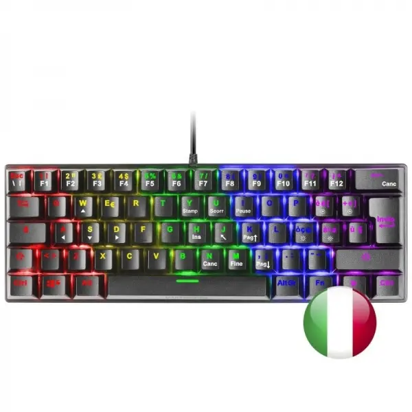 Mars Gaming MK60 Teclado Gaming Mecanico - Ultra-compacto 60% - Iluminacion RGB - Switches Antipolvo