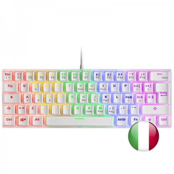 Mars Gaming MK60 Teclado Gaming Mecanico - Ultra-compacto 60% - Iluminacion RGB - Switches Antipolvo