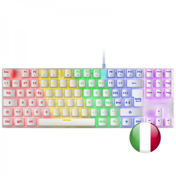 Mars Gaming MK80 Teclado Gaming Mecanico - Compacto TKL - Iluminacion RGB - Teclas Imborrables - Swi
