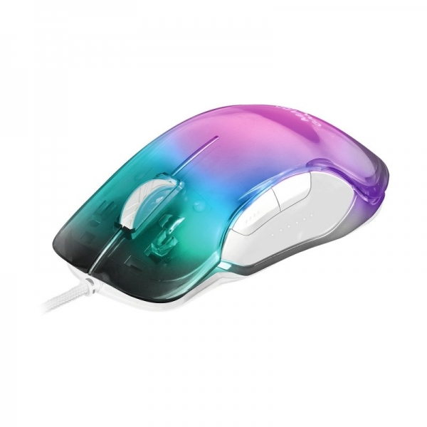 Mars Gaming MMGLOW Raton Gaming - Ultraligero 75g - Iluminacion RGB CHROMA-GLOW - Sensor 12800 DPI -