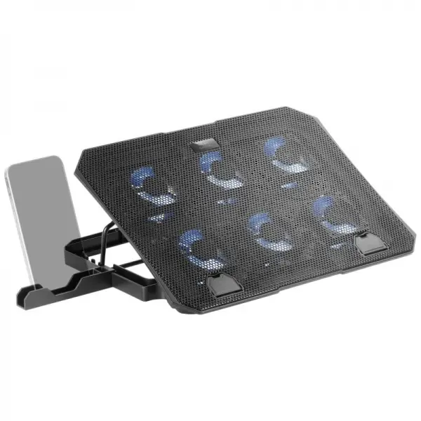 Mars Gaming MNBC23 Base de Refrigeracion - 6 Ventiladores LED Azul - Stand Ajustable - Estructura Re