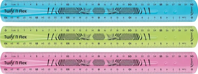Maped Twist�n Flex Regla de Flexible 30cm - Irrompible - Doble Graduacion - Colores Aleatorios Azul,