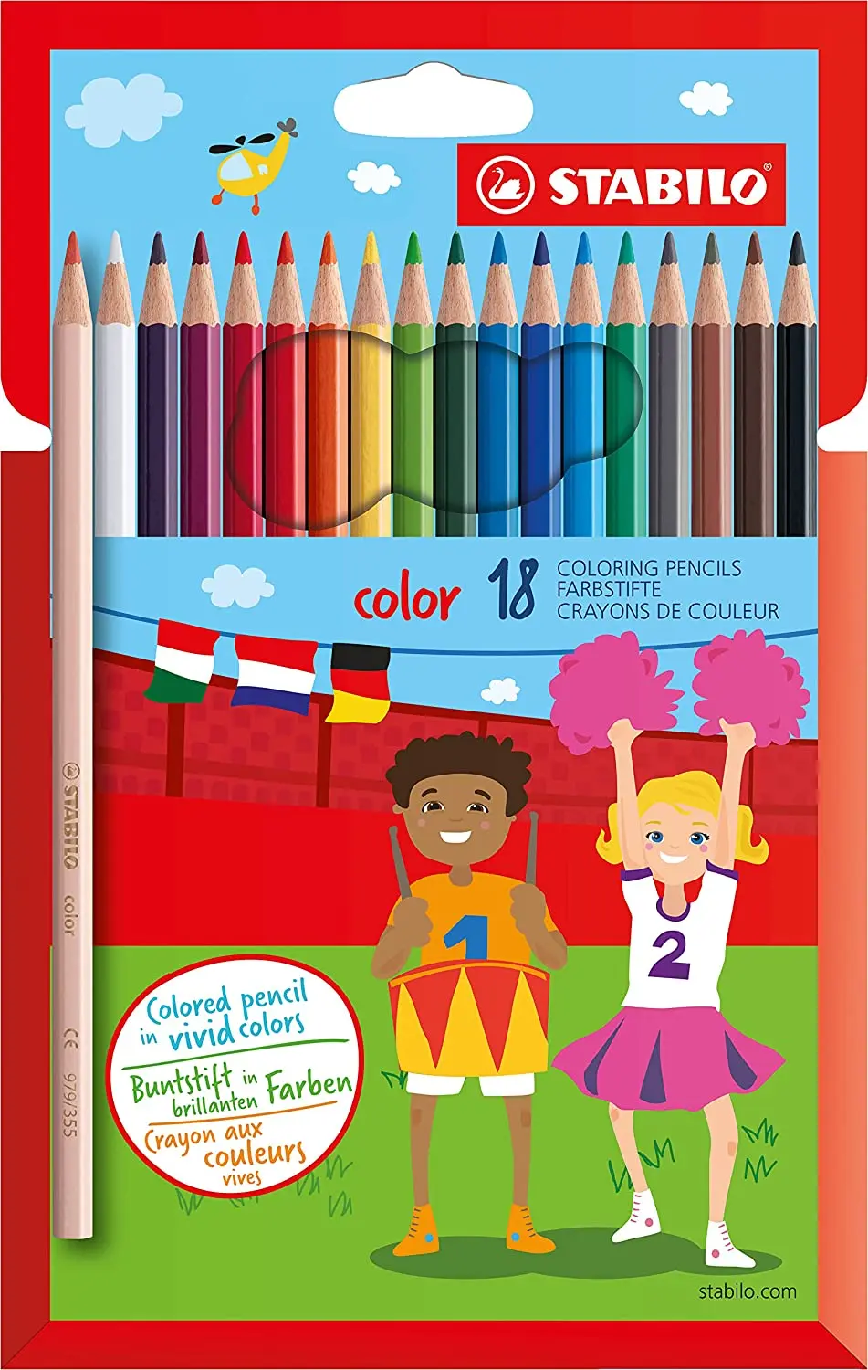 Stabilo Color Pack de 18 Lapices de Colores - Mina de 2.5mm - Ideal para el Colegio - Colores Surtid