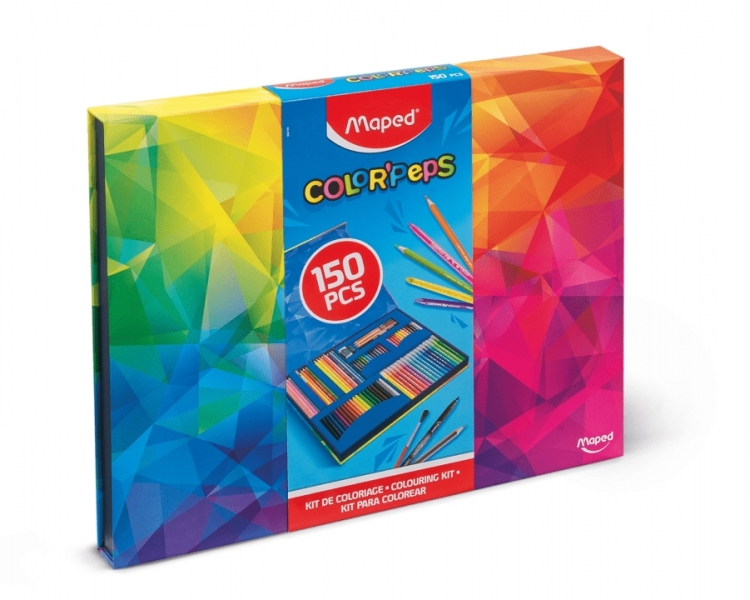 Maped Color`Peps Pack de 150 Piezas para Colorear con Rotuladores, Lapices de Colores Fuertes, Infin