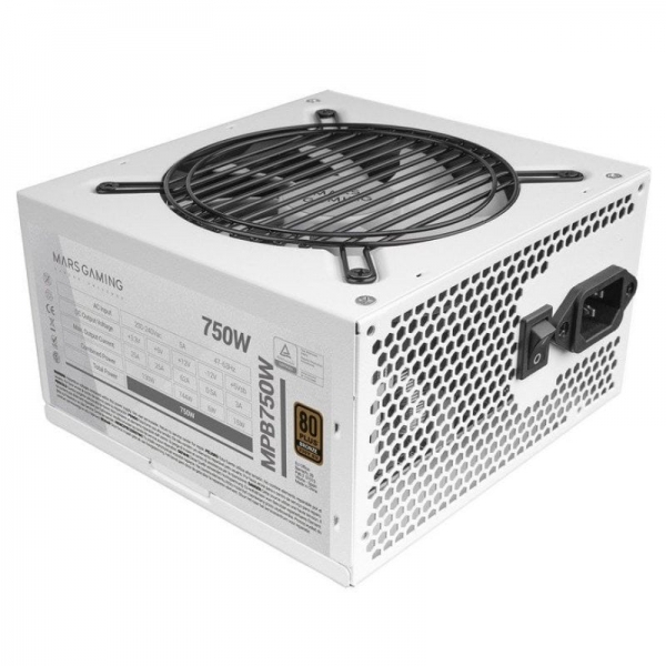 Mars Gaming MPB750 Fuente de Alimentacion - 750W - 80Plus Bronze - AI-RPM Silencioso - Cables Planos
