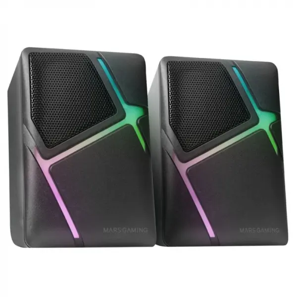 Mars Gaming MS-H Altavoces Compactos - Sonido Envolvente 10W - Iluminacion RGB Flow - Drivers Invert
