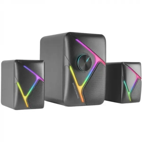 Mars Gaming MS-H21 Altavoz Gaming - Sonido 2.1 35W - Drivers 3D Surround - Iluminacion RGB - Control