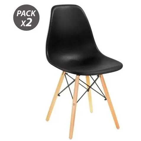 Muvip Pack 2 Sillas Design D100 - Color Negro