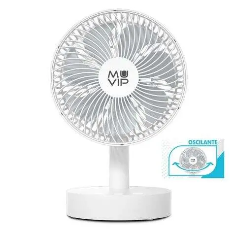Muvip Ventilador de Sobremesa Portatil Oscilante 12W 19cm de Diametro - 4 Velocidades - Oscilacion h