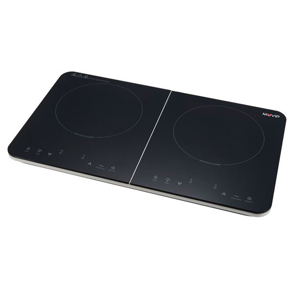 Muvip Cocina de Induccion Doble 3500W - 10 Niveles de Potencia - Temporizador - Control contra el So