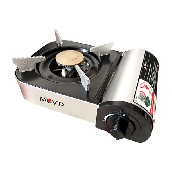 Muvip Serie Small Cocina de Gas Portatil 1 Fuego  - Encendido Automatico - Quemador de Aluminio y Co