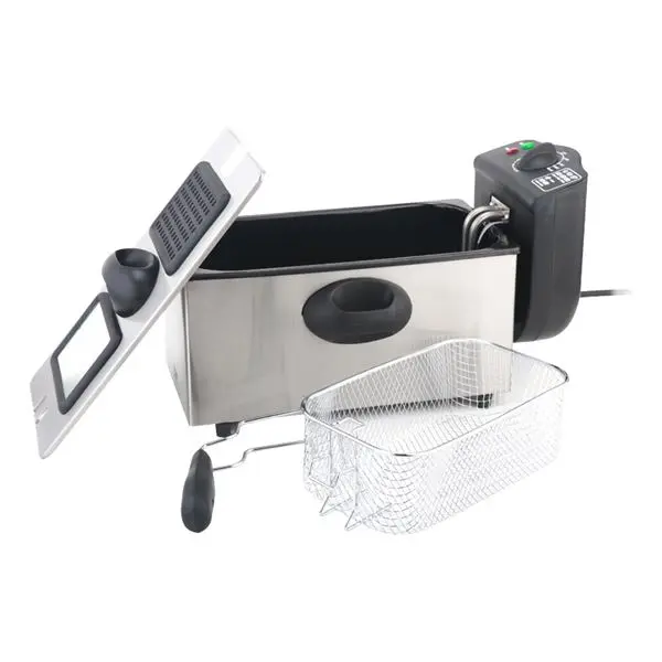 Muvip Freidora Electrica - 3 Litros - Asas Tacto Frio - Totalmente Desmontable - Tapa con Ventana - 