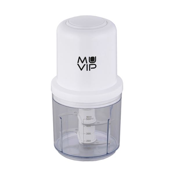 Muvip Picadora de Alimentos 400W - Recipiente con Capacidad 0.5L - Cuchillas de Acero Inoxidable - B